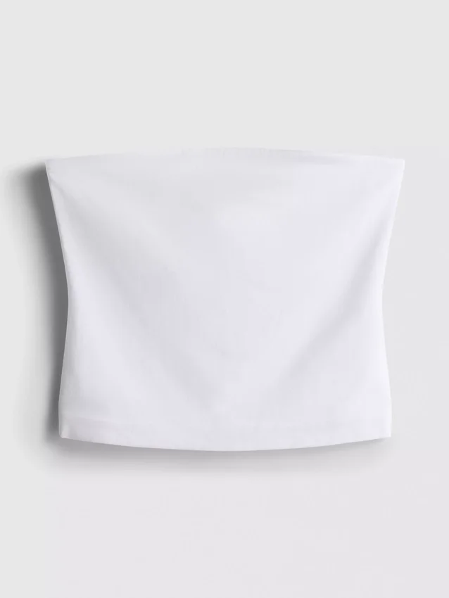 Top bandeau com elevada percentagem de algodão