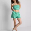 Top bandeau curto às riscas, com elevado teor de algodão