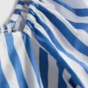 Top bardot com mangas bufantes às riscas