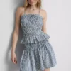 Top camisola com peplum em xadrez franzido