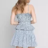 Top camisola com peplum em xadrez franzido