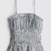 Top camisola com peplum em xadrez franzido