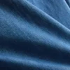 Top curto de algodão denim com folhos