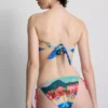 Top de biquíni tipo bandana com estampado panorâmico