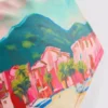 Top de biquíni tipo bandana com estampado panorâmico