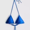 Top de biquíni triangular com detalhes de costura