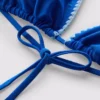 Top de biquíni triangular com detalhes de costura