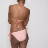 Top de biquíni triangular com estrelas-do-mar às riscas