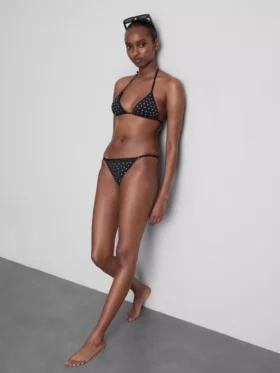 Top de biquíni triangular com strass