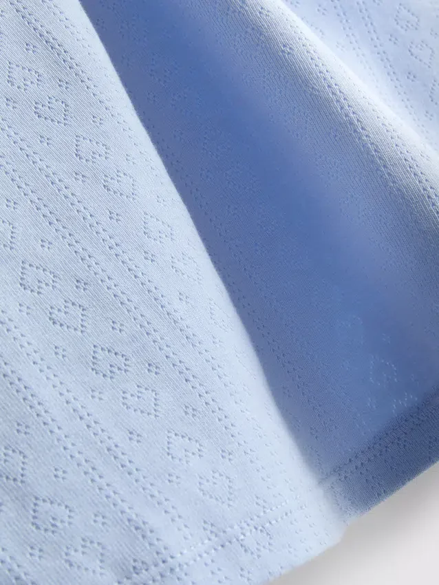 Top de descanso tipo camisola em ponto de rede com elevado teor de algodão