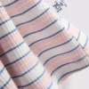 Top de pijama com alças, às riscas e com canelado