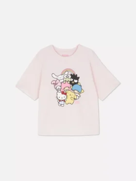 Top de pijama com estampado da Hello Kitty e amigos