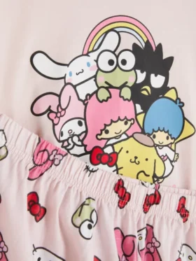 Top de pijama com estampado da Hello Kitty e amigos
