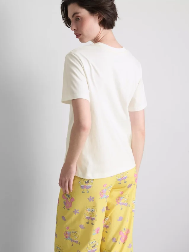 Top de pijama com estampado «Spongebob Squarepants OOTD»