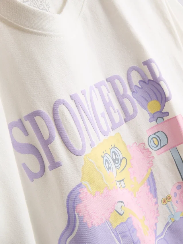 Top de pijama com estampado «Spongebob Squarepants OOTD»