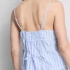 Top de pijama tipo camisola com riscas em algodão