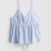 Top de pijama tipo camisola com riscas em algodão