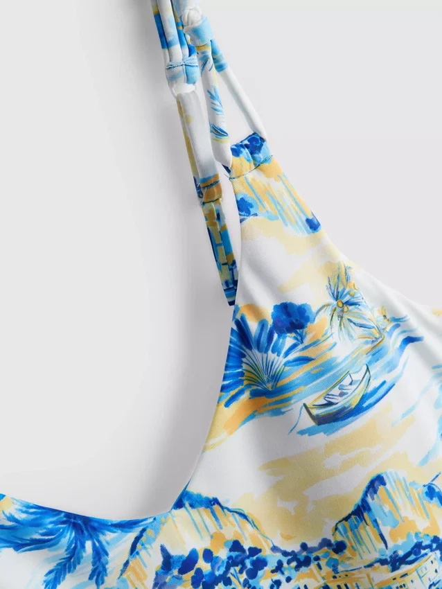Top de tankini estampado