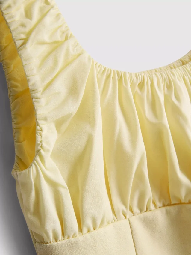 Top espartilho de crepe com decote quadrado