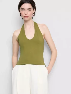 Top halter rico em algodão