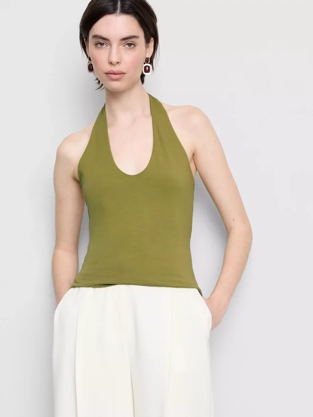 Top halter rico em algodão