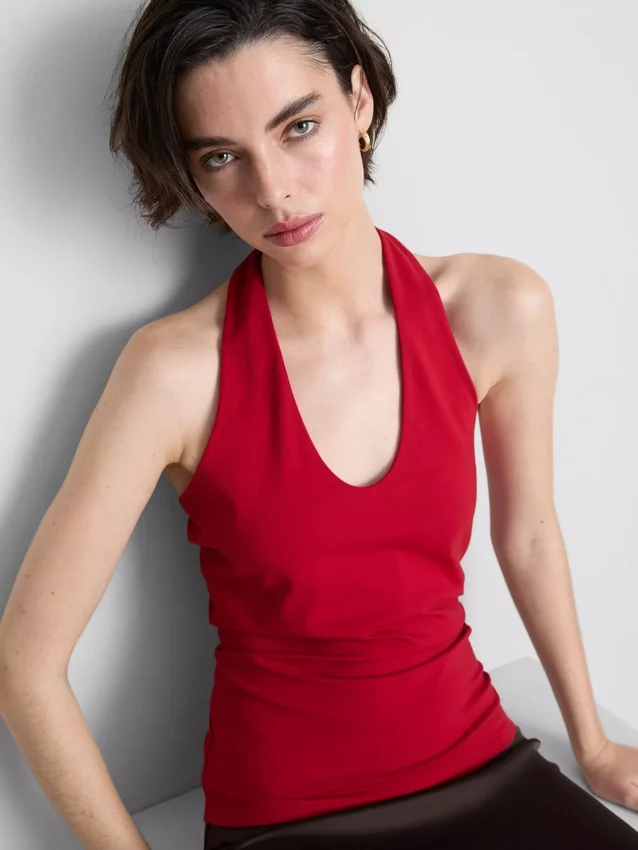 Top halter rico em algodão
