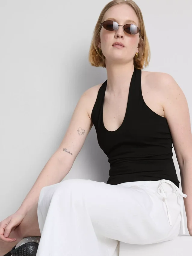 Top halter rico em algodão