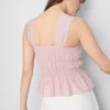 Top sem mangas com bainha peplum franzida