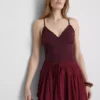 Top tipo babydoll com decote em V