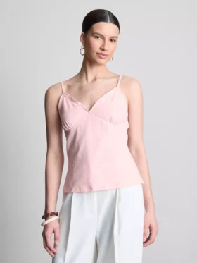 Top tipo babydoll com decote em V