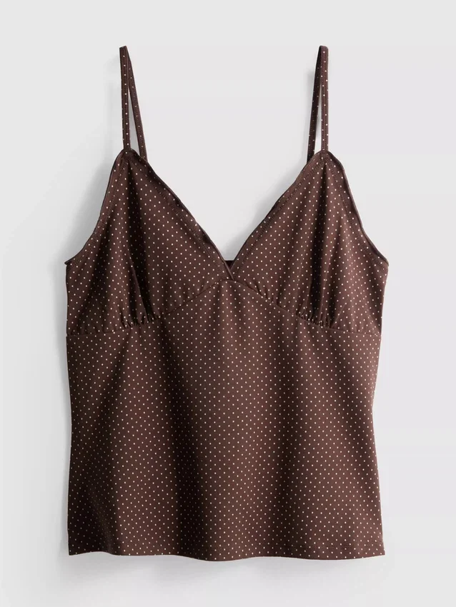 Top tipo babydoll com decote em V