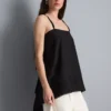 Top tipo camisola com bainha em forma de lenço de algodão