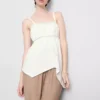 Top tipo camisola com bainha em forma de lenço de algodão