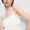 Top tipo camisola com bainha em forma de lenço de algodão