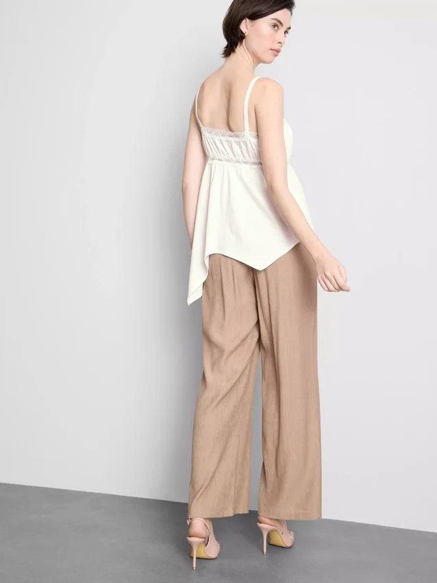 Top tipo camisola com bainha em forma de lenço de algodão