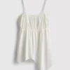 Top tipo camisola com bainha em forma de lenço de algodão