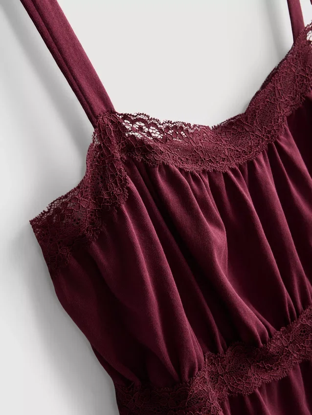 Top tipo camisola com bainha em forma de lenço de algodão