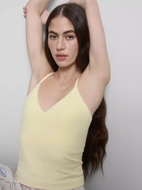 Top tipo camisola de pijama em ponto Pointelle