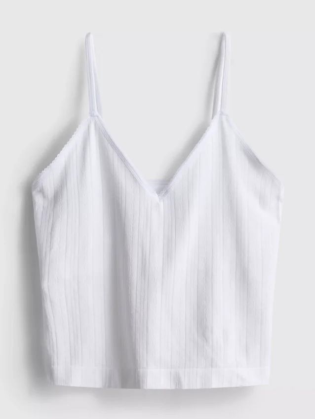 Top tipo camisola de pijama em ponto Pointelle