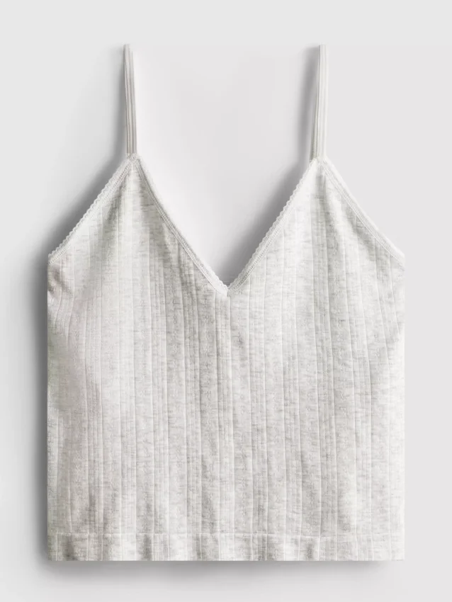 Top tipo camisola de pijama em ponto Pointelle
