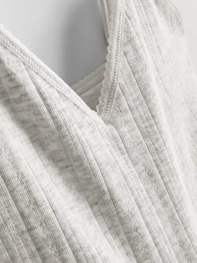 Top tipo camisola de pijama em ponto Pointelle