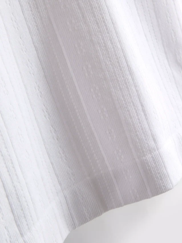 Top tipo camisola de pijama em ponto Pointelle