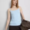 Top tipo camisola elástico com alta percentagem de algodão