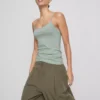 Top tipo camisola elástico com alta percentagem de algodão