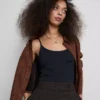 Top tipo camisola elástico com alta percentagem de algodão
