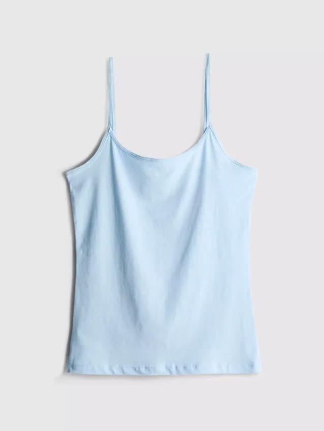 Top tipo camisola elástico com alta percentagem de algodão