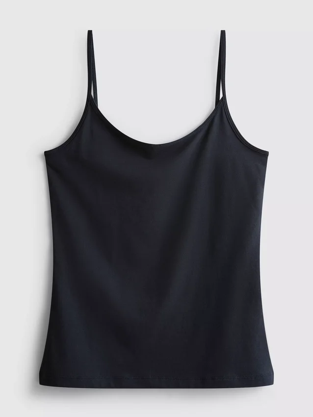 Top tipo camisola elástico com alta percentagem de algodão