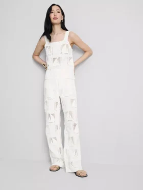 Top tipo camisola em croché com elevado teor de algodão