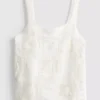 Top tipo camisola em croché com elevado teor de algodão