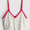 Top tipo pijama curto, sem costuras e estampado